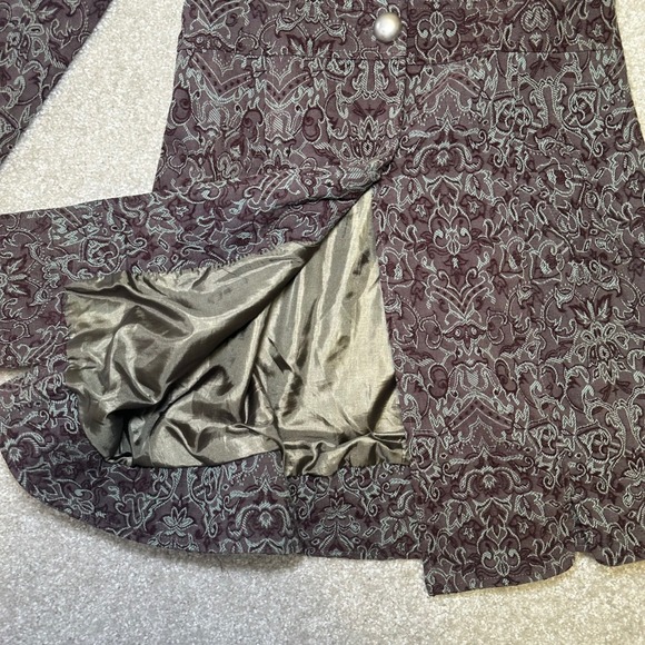 Vtg y2k Papillon Los Angeles Women Brocade Lace Collar Coat Jacket Size S Whimsy - Picture 7 of 9